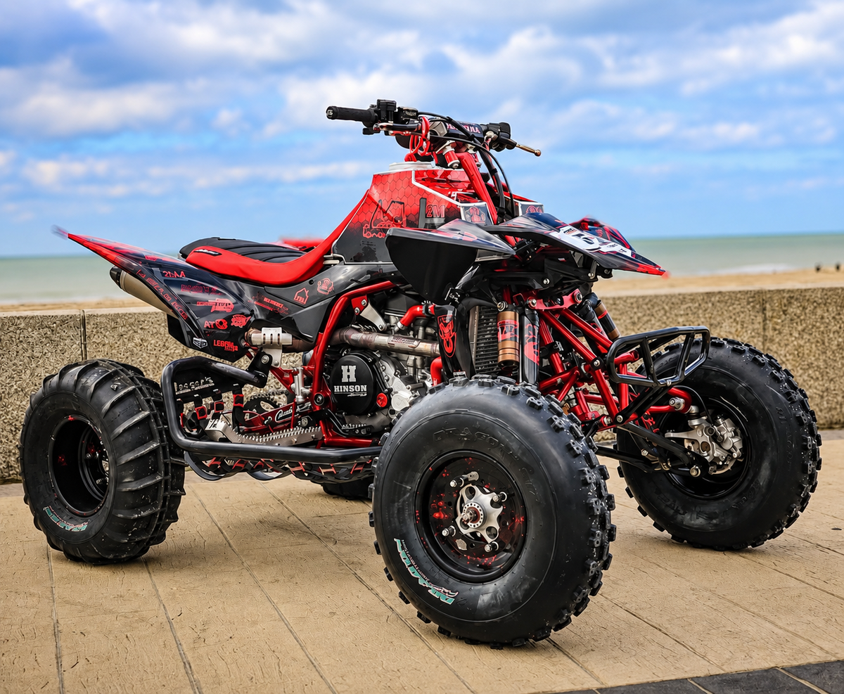 Kit déco quad personnalisé noir et rouge